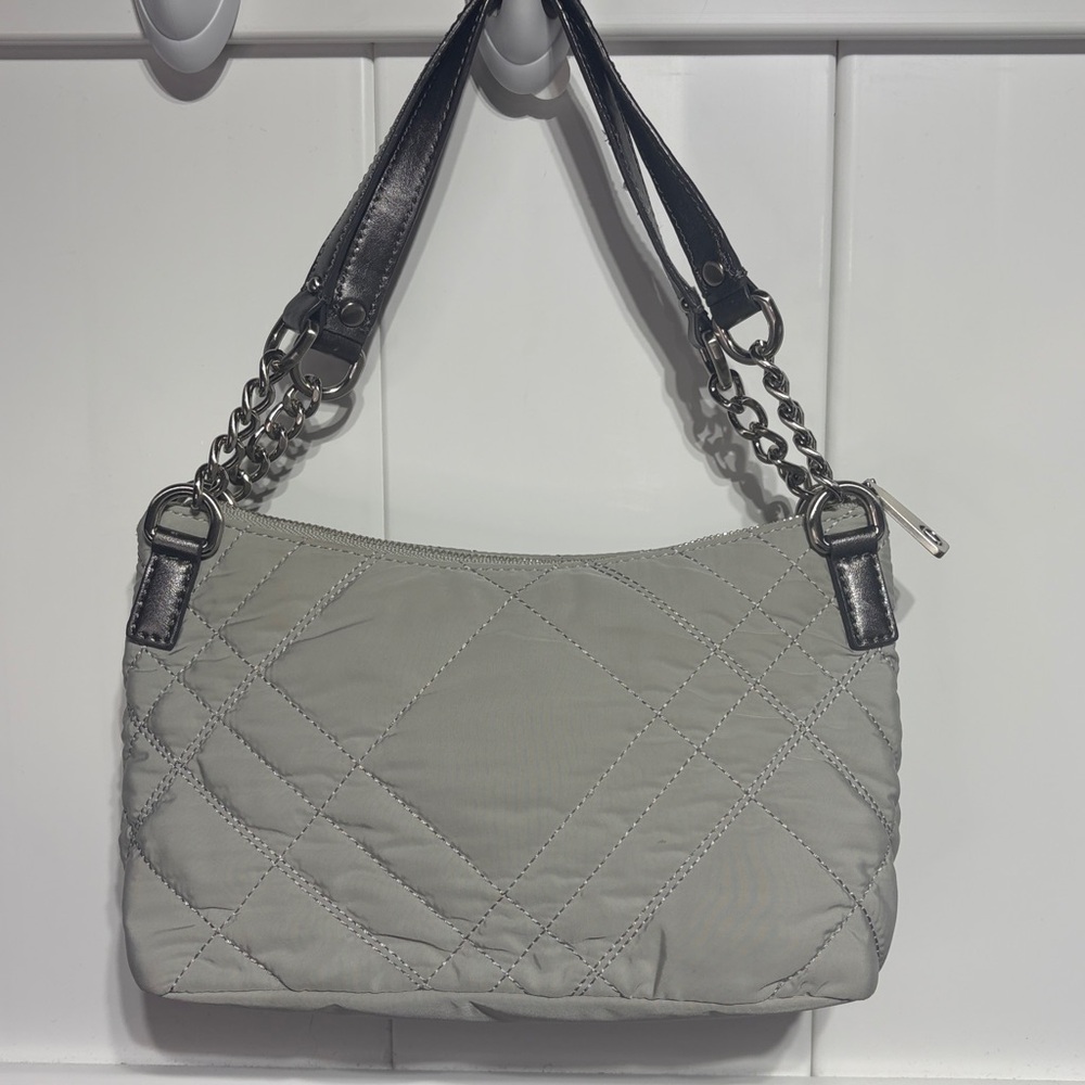 Talbots light/dark grey quilted hand bag